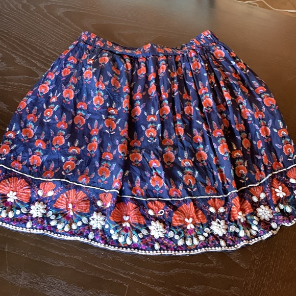 Anthropologie MAEVE Adela blue skirt beaded sequins lined midi Medium - Picture 9 of 17